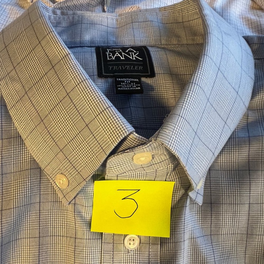 Joseph A. Bank Traveler Dress Shirt Button Down Blue
